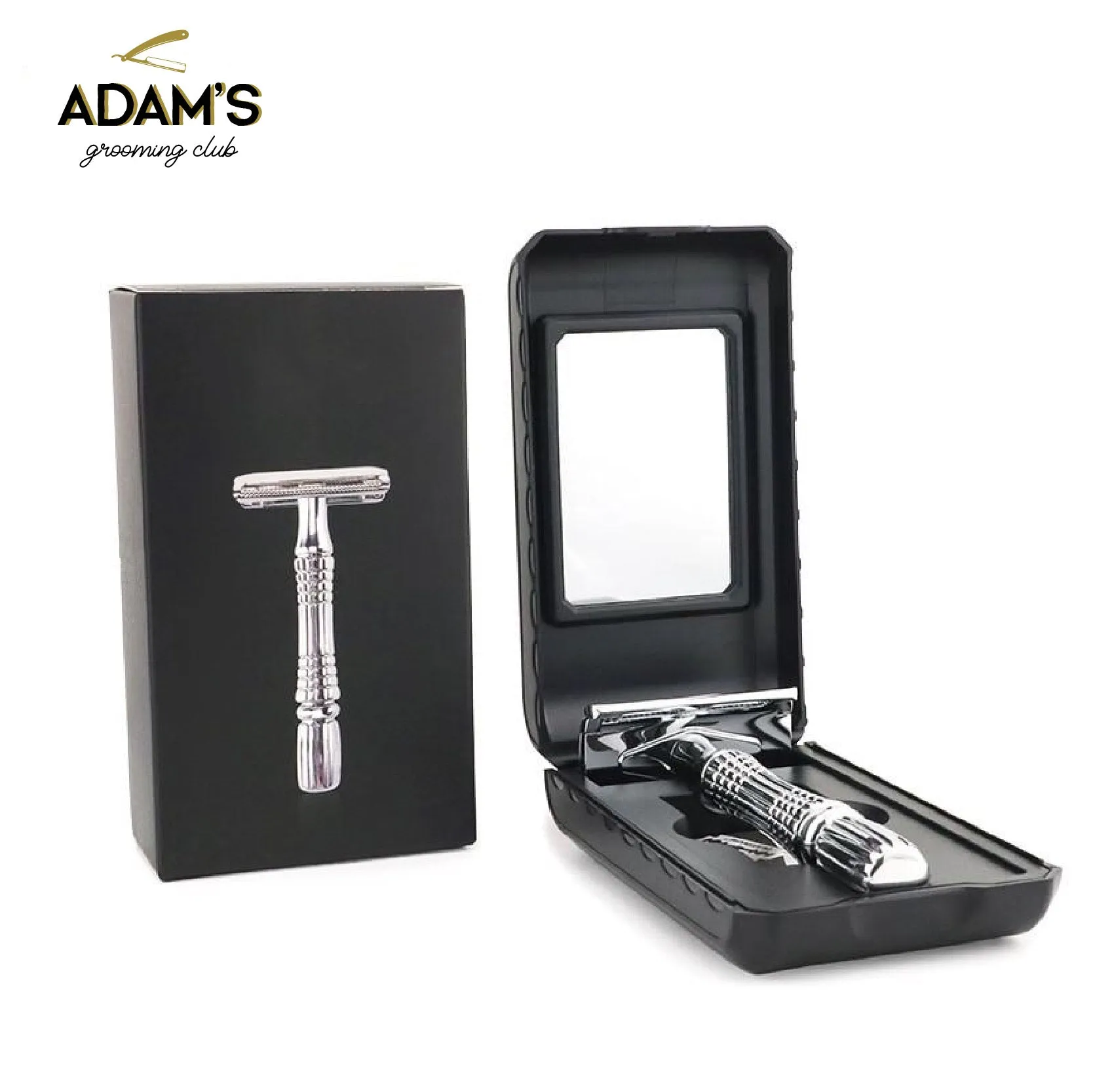 VINTAGE STAINLESS STEEL RAZOR   TRAVEL CASE
