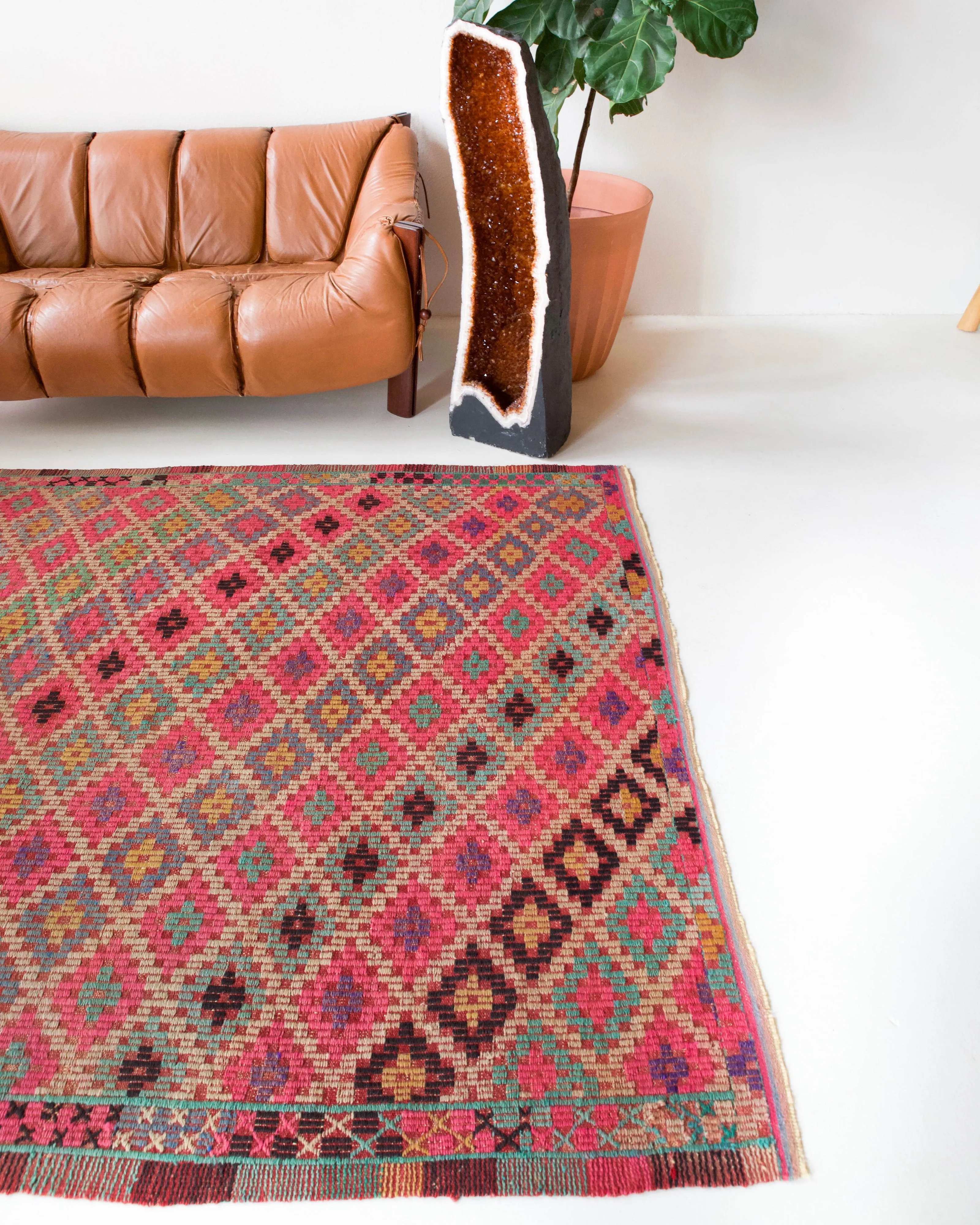 Vintage Turkish Cicim Kilim Rug 6'x8'8"