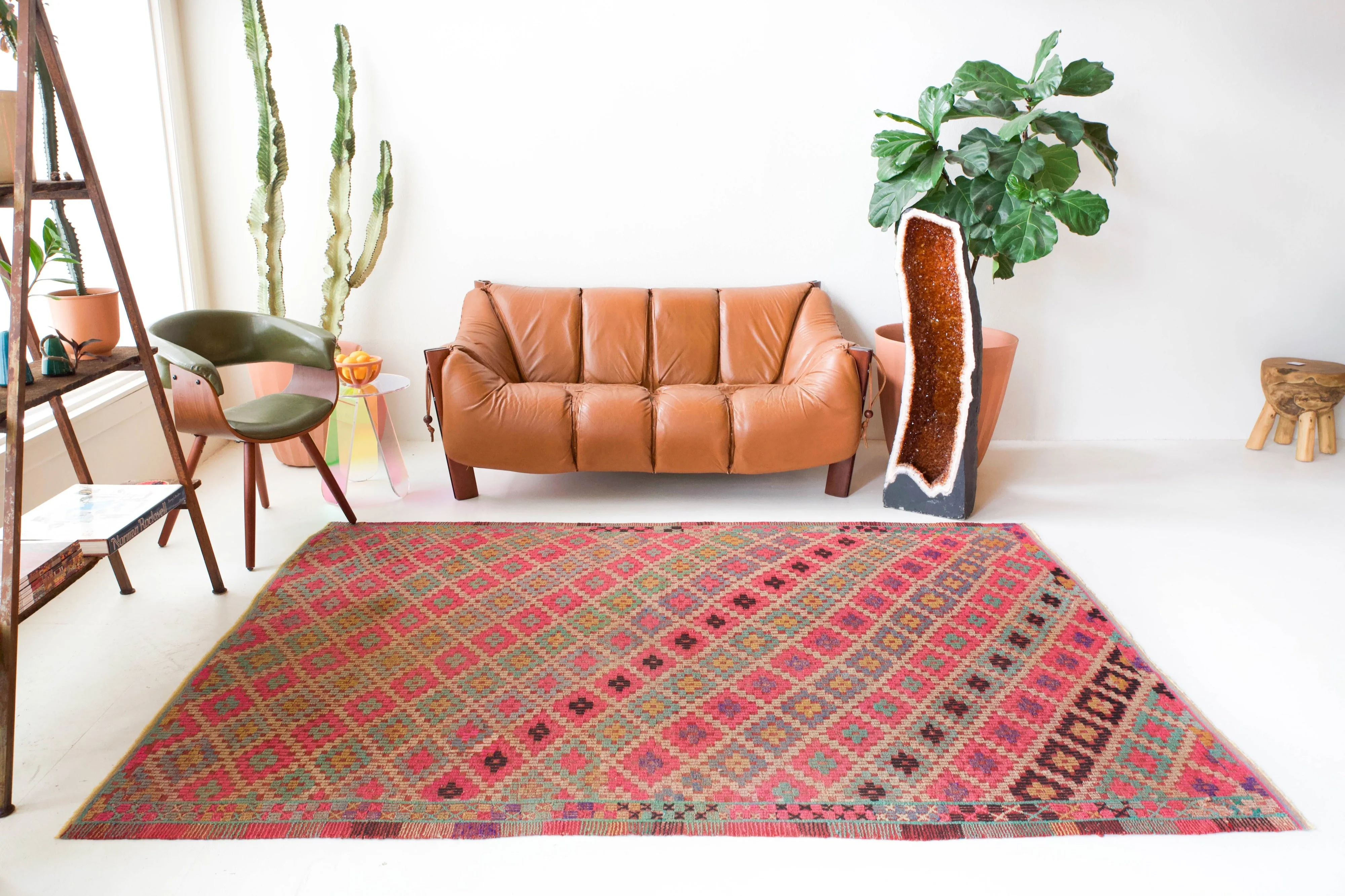 Vintage Turkish Cicim Kilim Rug 6'x8'8"
