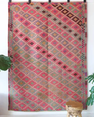 Vintage Turkish Cicim Kilim Rug 6'x8'8"