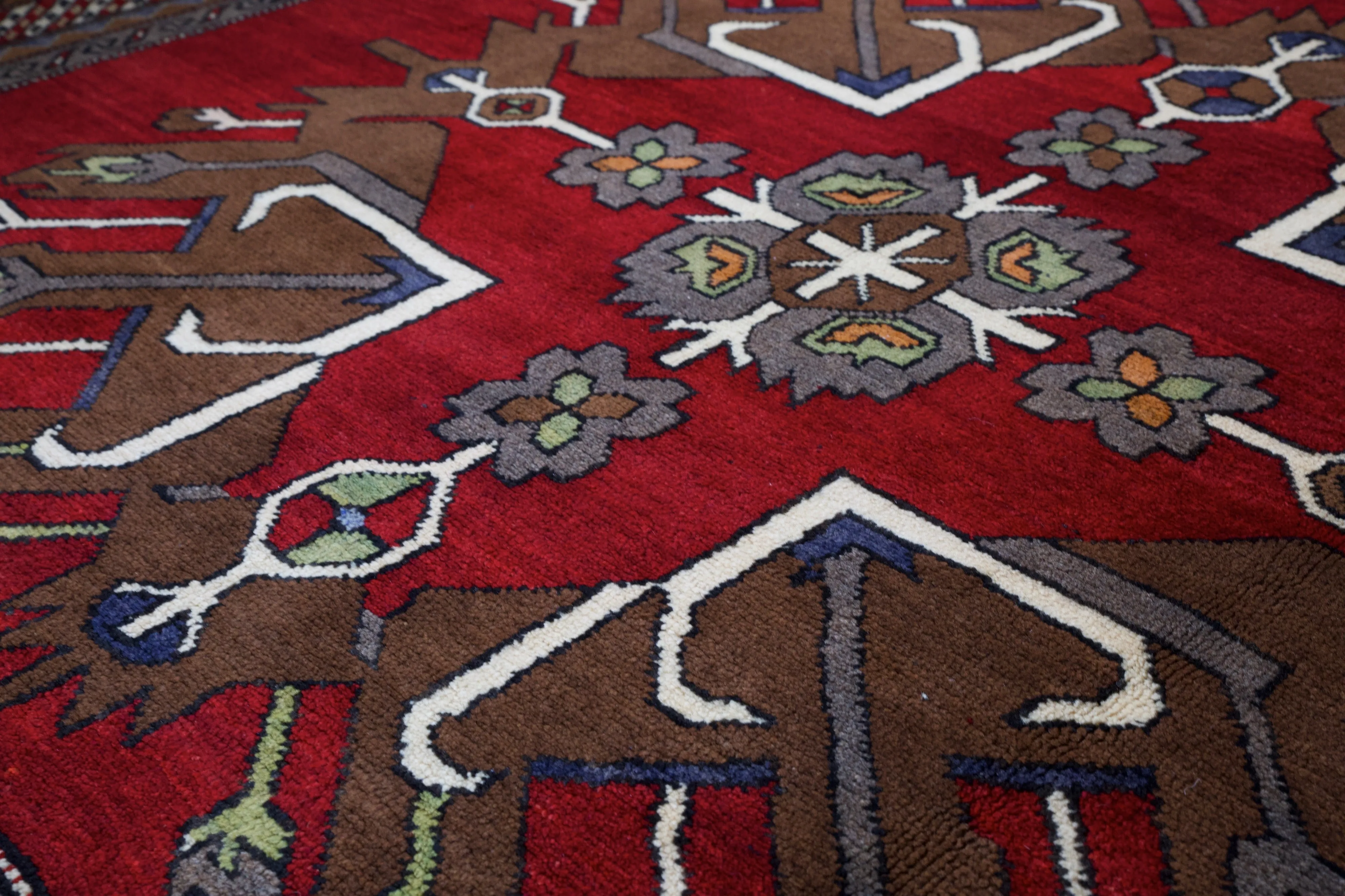 Vintage Turkish Kars Kazak Rug 6' x 10'
