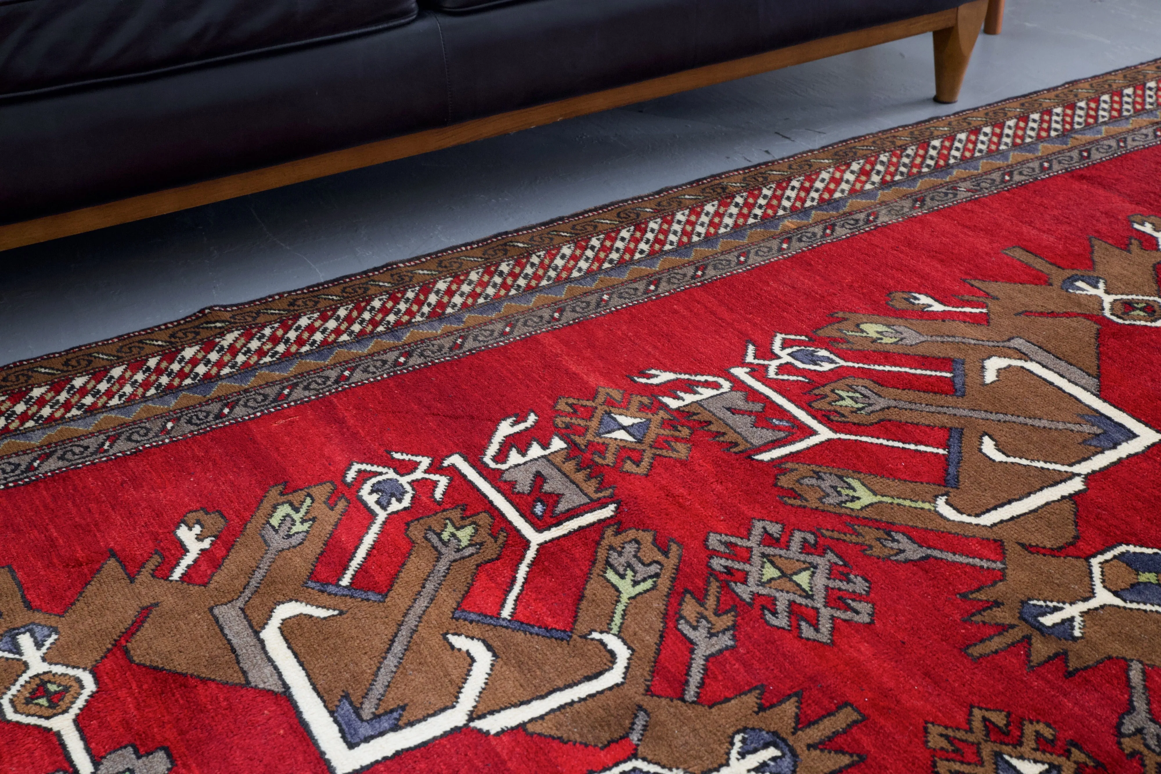 Vintage Turkish Kars Kazak Rug 6' x 10'