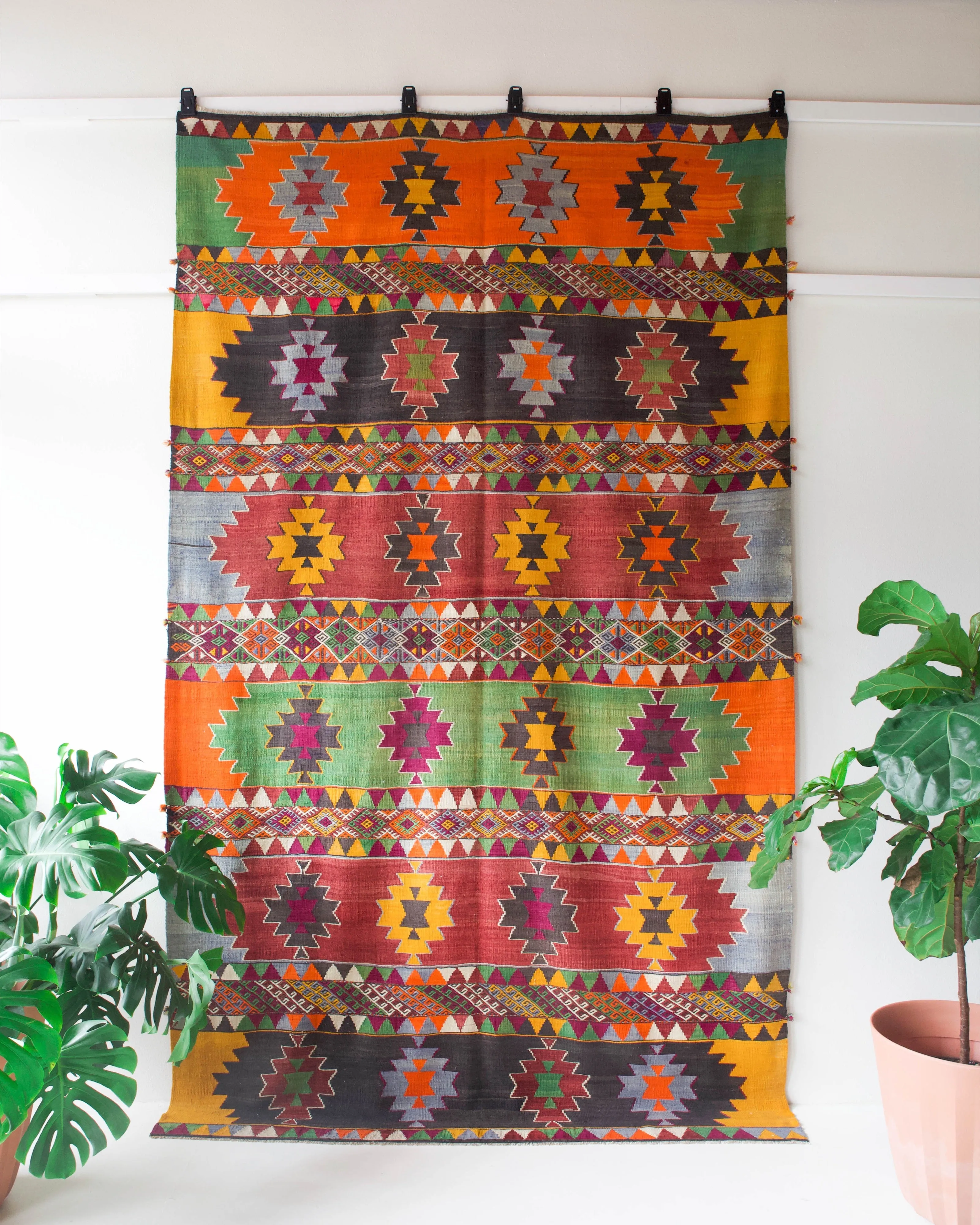 Vintage Turkish Sivas Kilim Rug 6'9"x11'6"