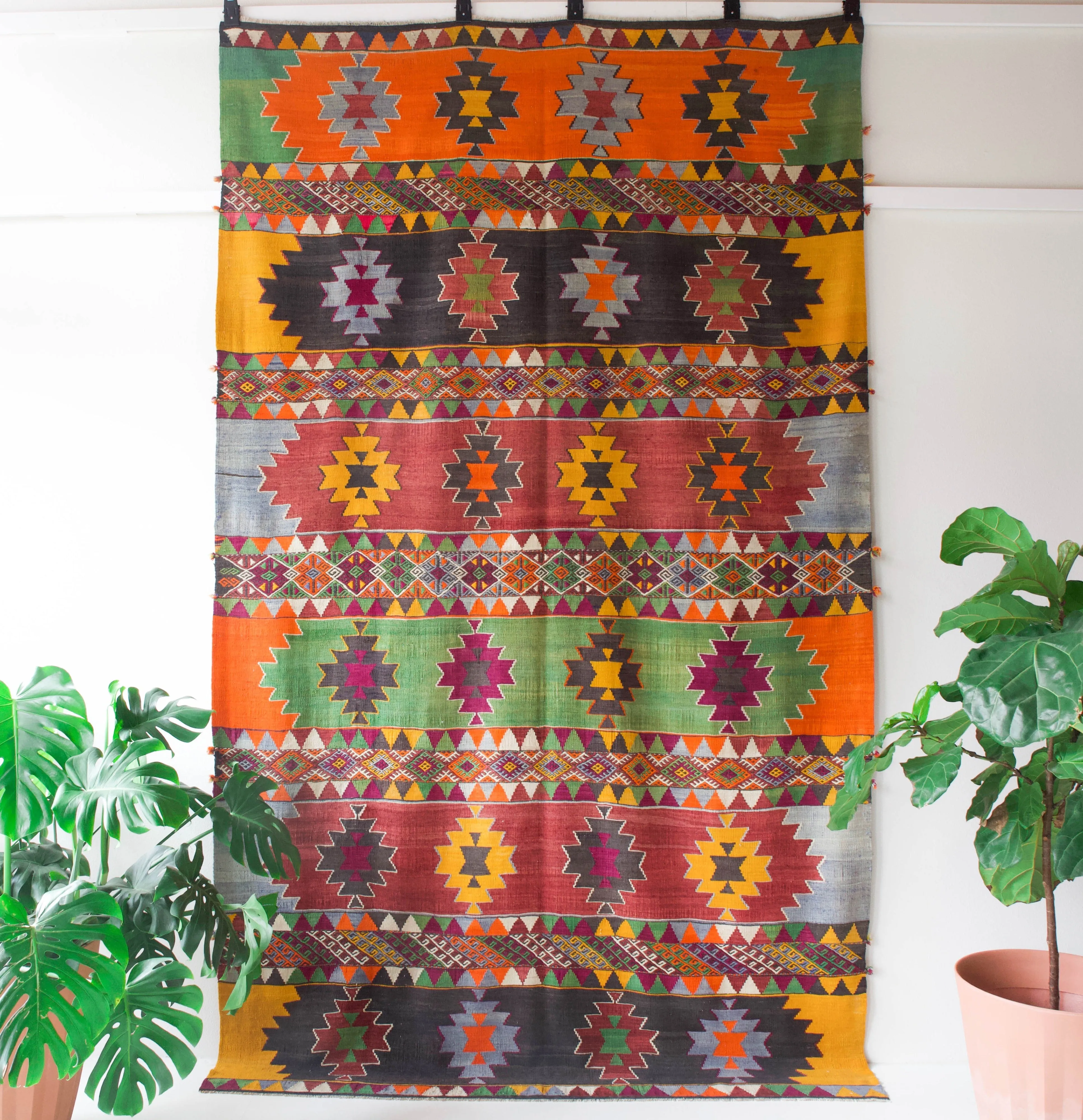 Vintage Turkish Sivas Kilim Rug 6'9"x11'6"