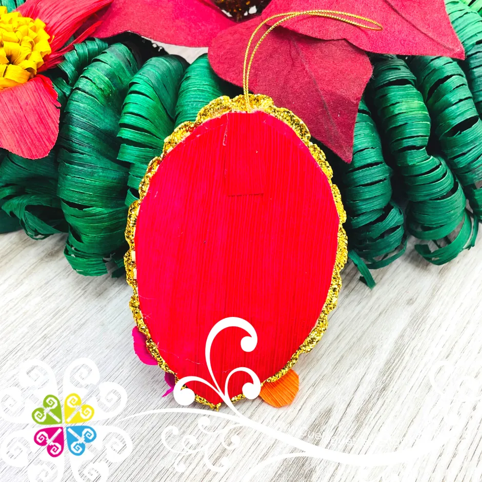 Virgencita Redonda Corn Husk Ornament - Christmas Ornaments
