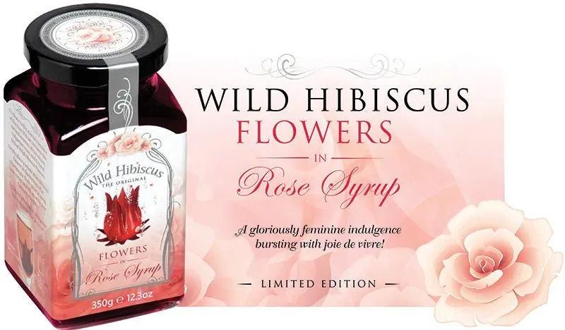 Wild Hibiscus Flowers in Rose Syrup