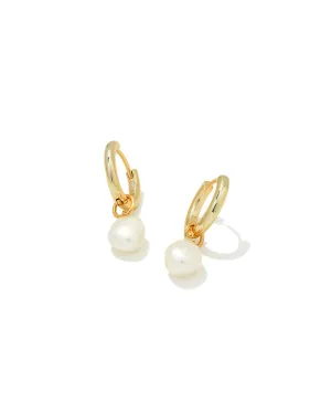 Willa Pearl Huggie Earring Gold White Pearl