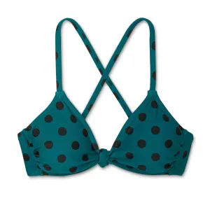 Xhilaration Women's Polka Dot Knot Front Bralette Bikini Top