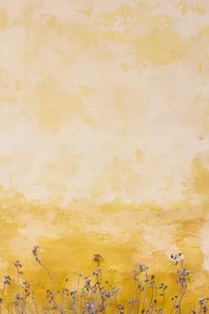Yellow Wall with Trailing Flowers